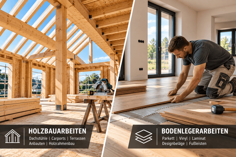 Holzbauarbeiten und Bodenlegerarbeiten